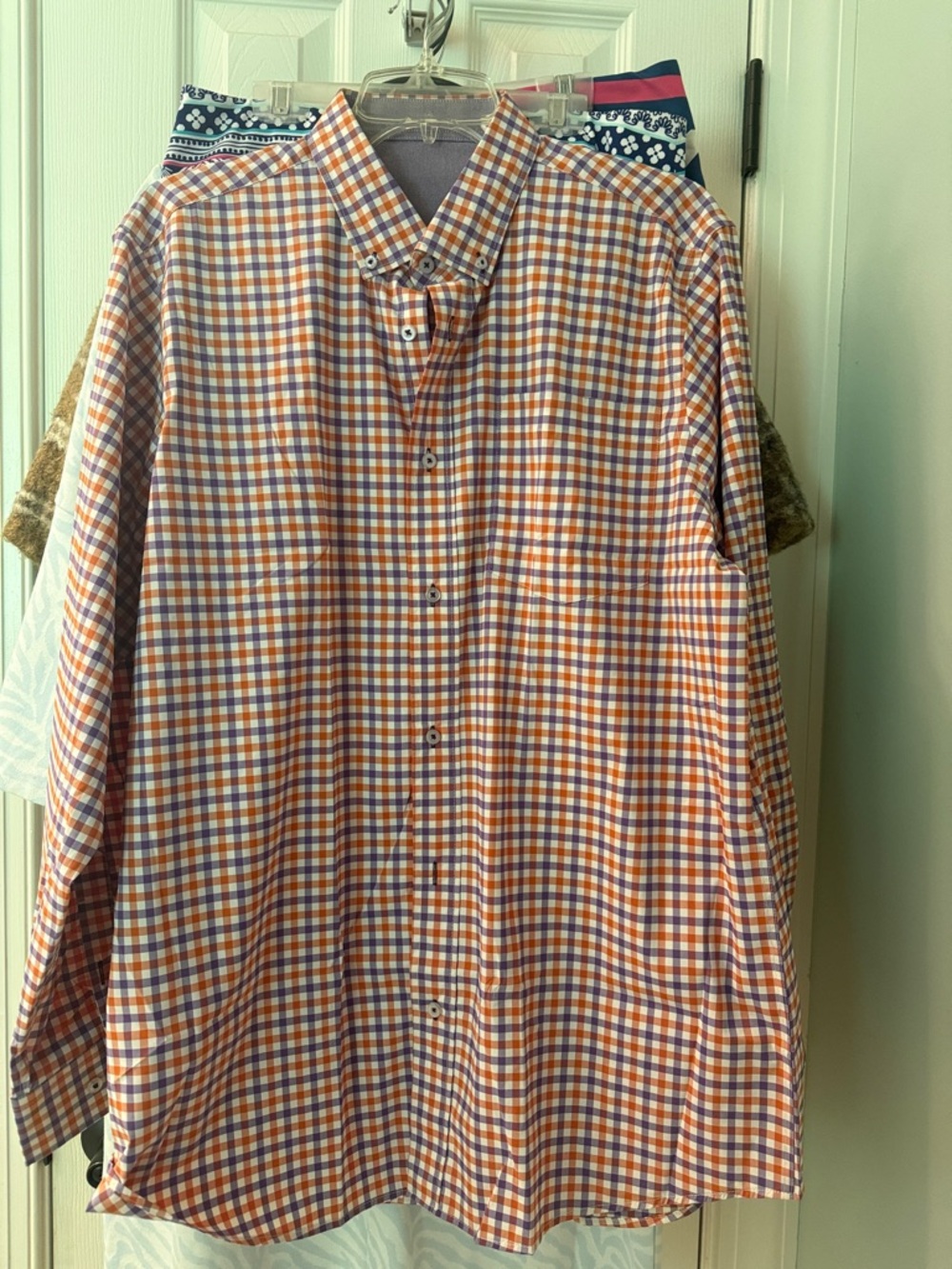 NWT Clemson performance button down dress shirt orange/purple large